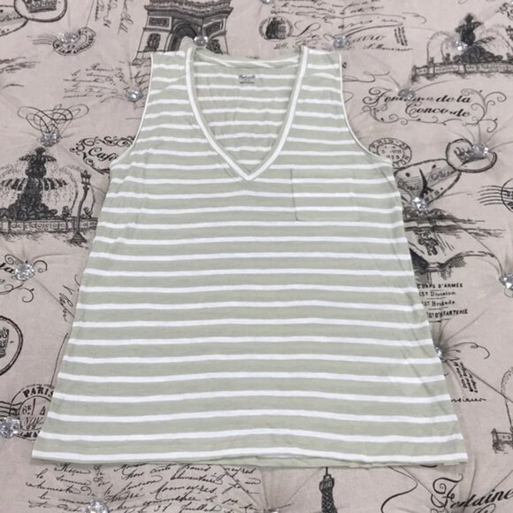 Madewell Whisper Stripe V-Neck Tank Top - Picture 3 of 5